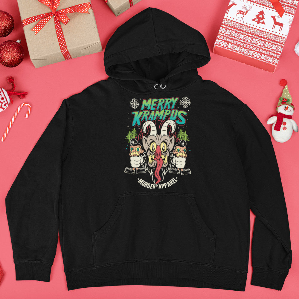 Merry Krampus Retro Neon Hoodie