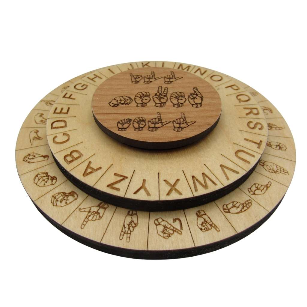 Sign Language Cipher Wheel - ASL Decoder Disk Escape Room Prop