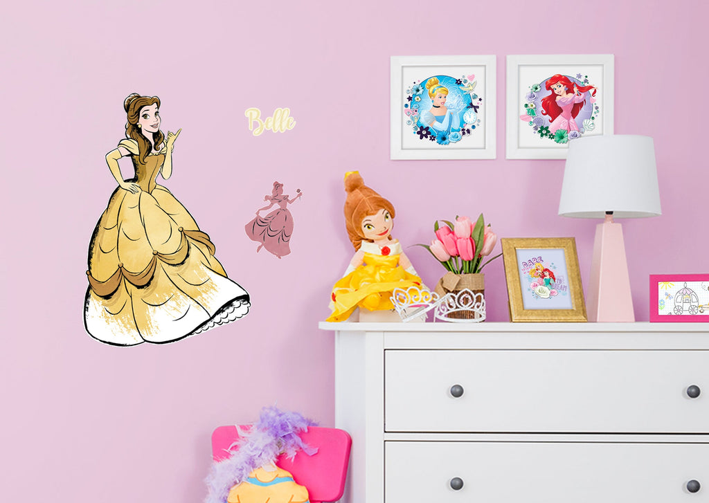 Beauty and the Beast: Belle Modern Storybook        - Officially Licensed Disney Removable Wall   Adhesive Decal