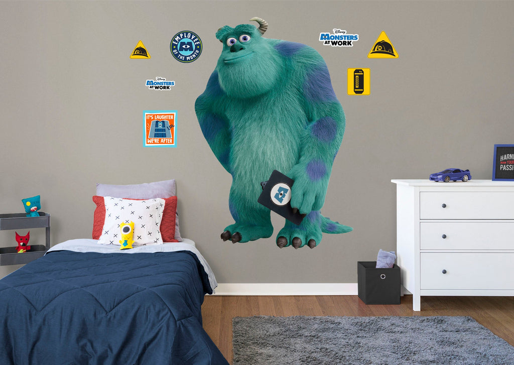 Monsters at Work: Sulley RealBig        - Officially Licensed Disney Removable Wall   Adhesive Decal