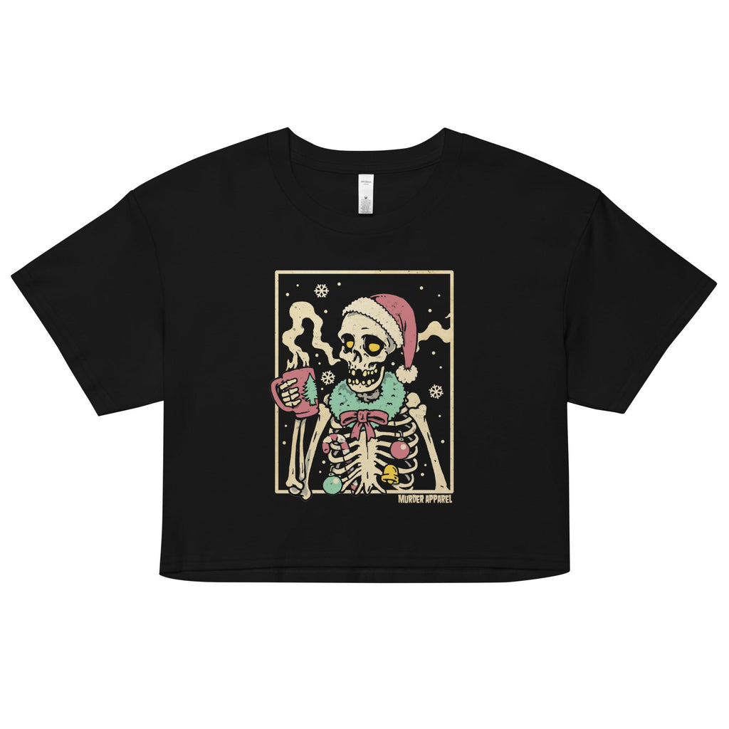 Christmas Coffee Skeleton Crop Top