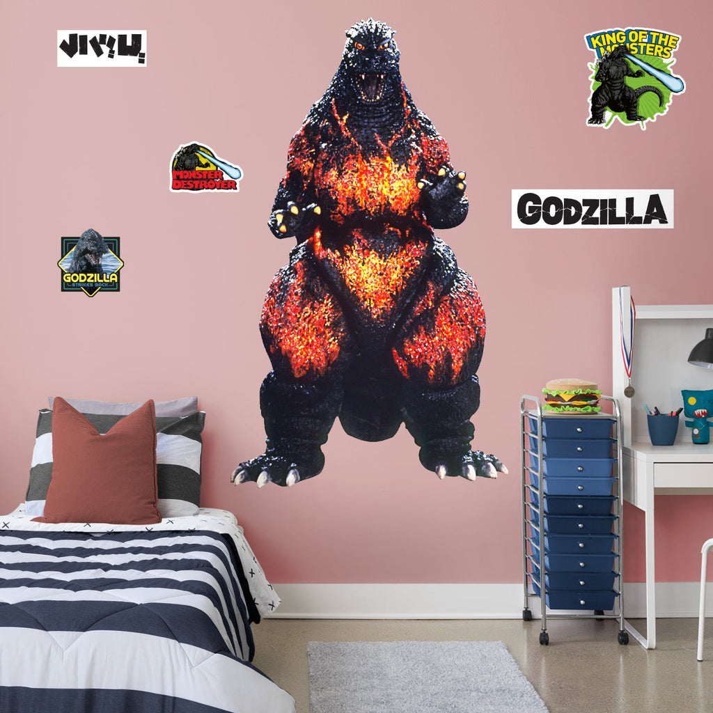 Godzilla: Burning Godzilla (1995) RealBig        - Officially Licensed Toho Removable     Adhesive Decal