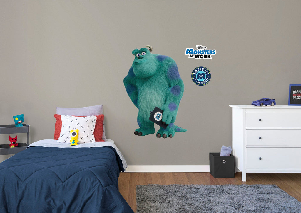 Monsters at Work: Sulley RealBig        - Officially Licensed Disney Removable Wall   Adhesive Decal