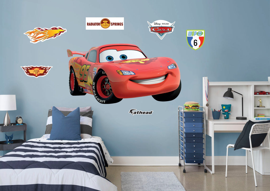 Cars: Lightning McQueen RealBig        - Officially Licensed Disney Removable Wall   Adhesive Decal