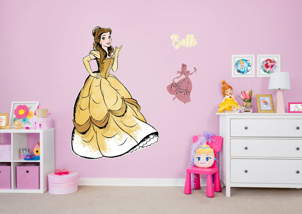 Beauty and the Beast: Belle Modern Storybook        - Officially Licensed Disney Removable Wall   Adhesive Decal